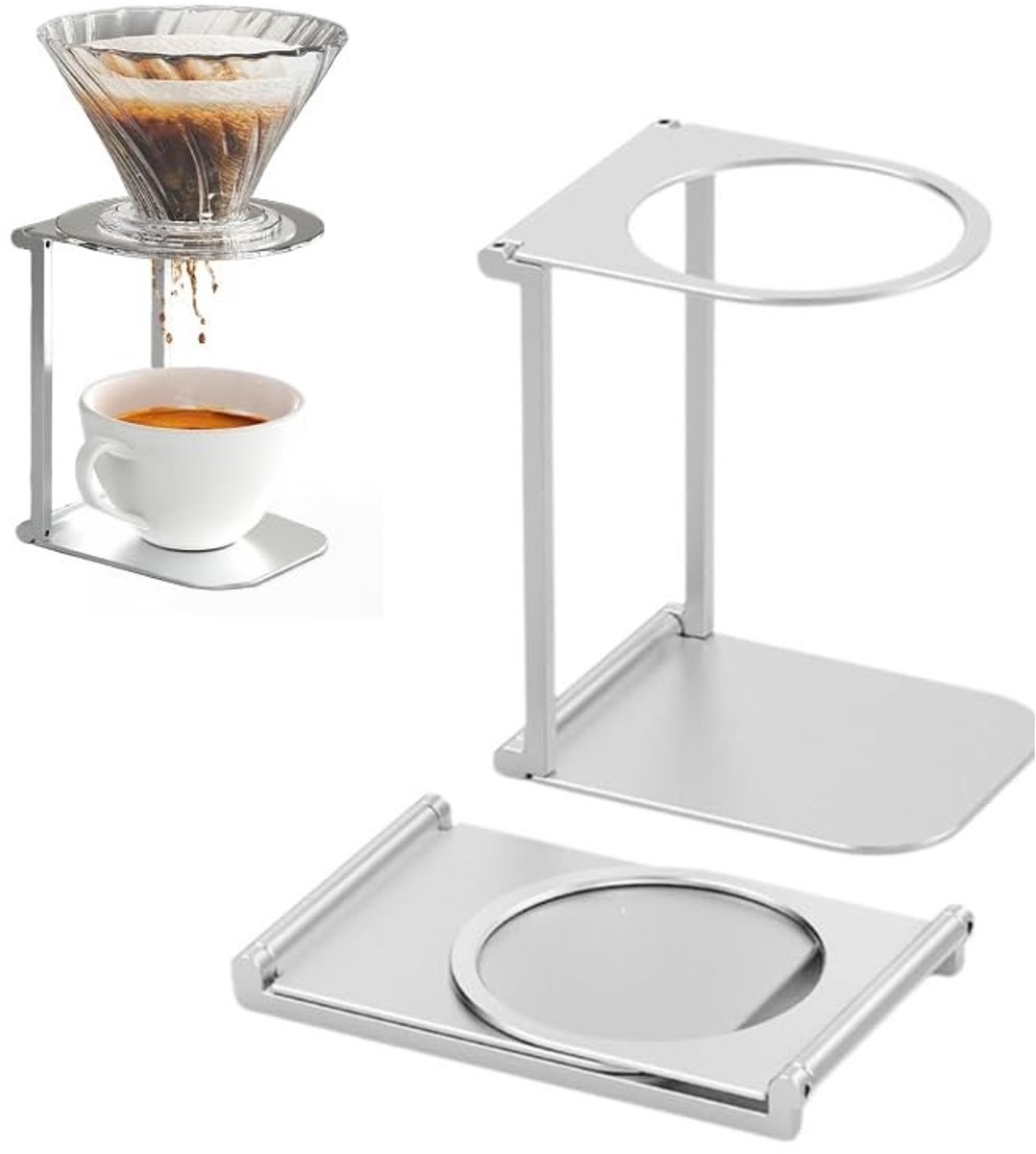 Cosensi- Koffiestandaard Opvouwbaar - Draagbare Koffiemachinehouder - Pour-Over-Filterstandaard - Aluminiumlegering - Koffiedruppelhouder - Stabiliteit en Grip