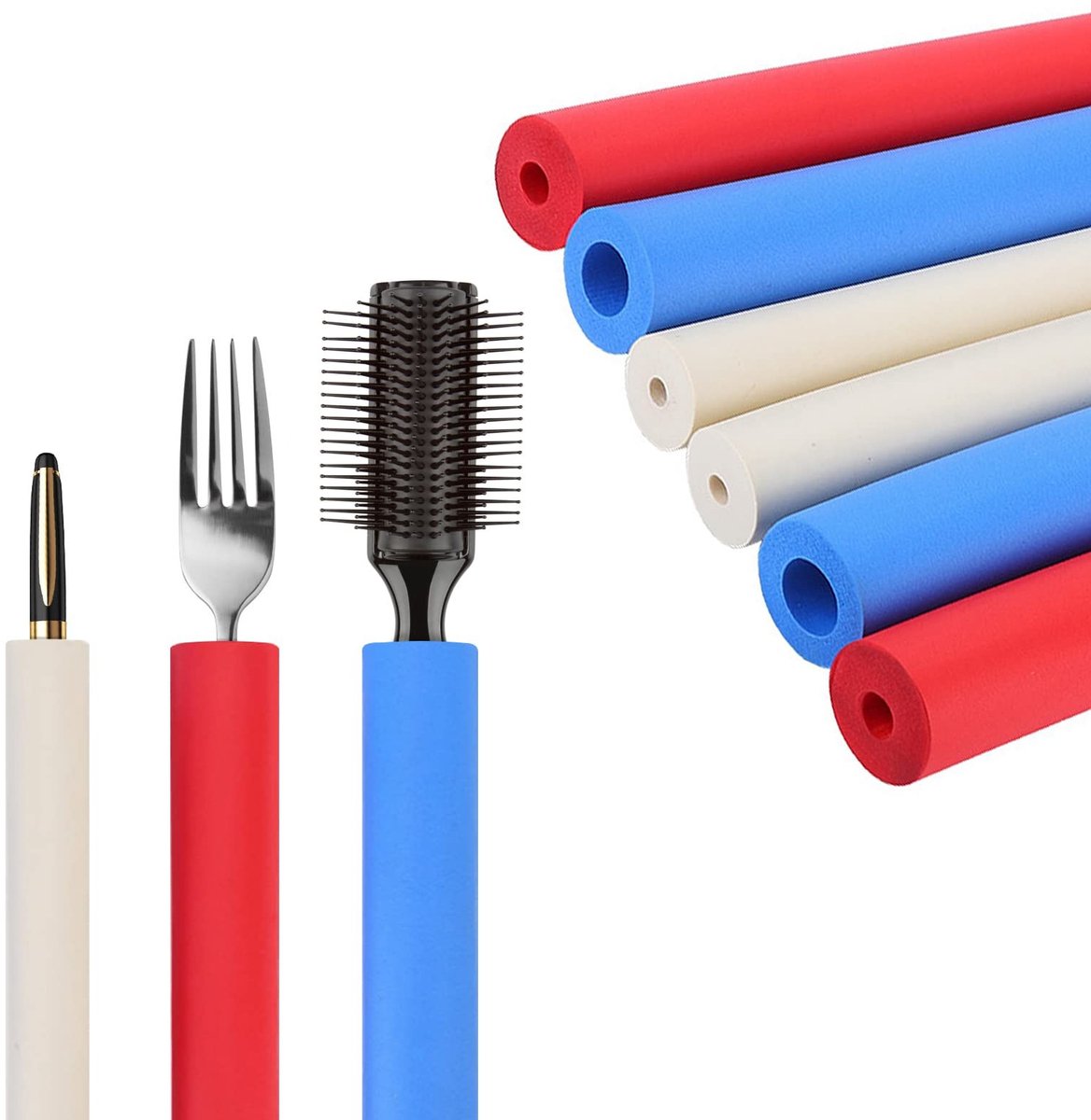 Cosensi- Schuimslang - 6-delige Set - Antislip Handgrepen - Duurzaam Schuimrubber - Ergotherapie/Fysiotherapie - Comfortabele Grip - Greepversterker