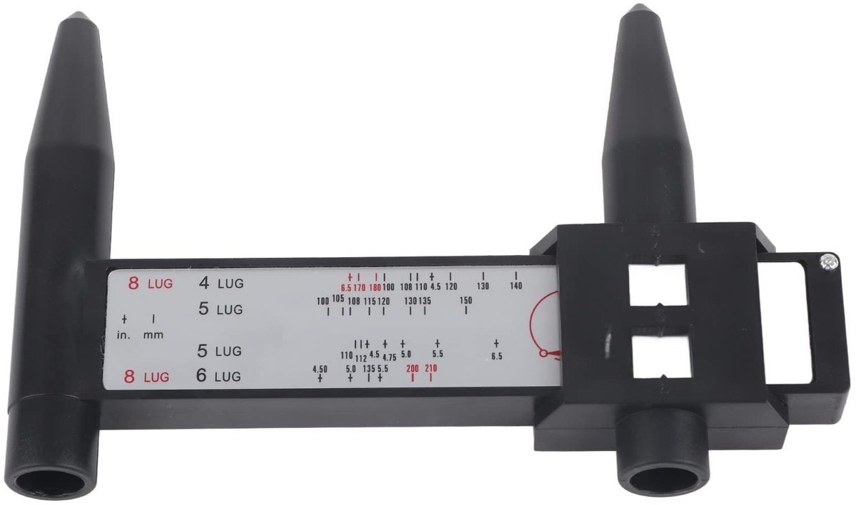 Cosensi- Meetinstrument Nauwkeurige Meting - Velg Bout Schuifpatroon - 4/5/6/8 Lug - Kunststof - Lichtgewicht - 18 x 12 x 2,5 cm - Wielmeetinstrument