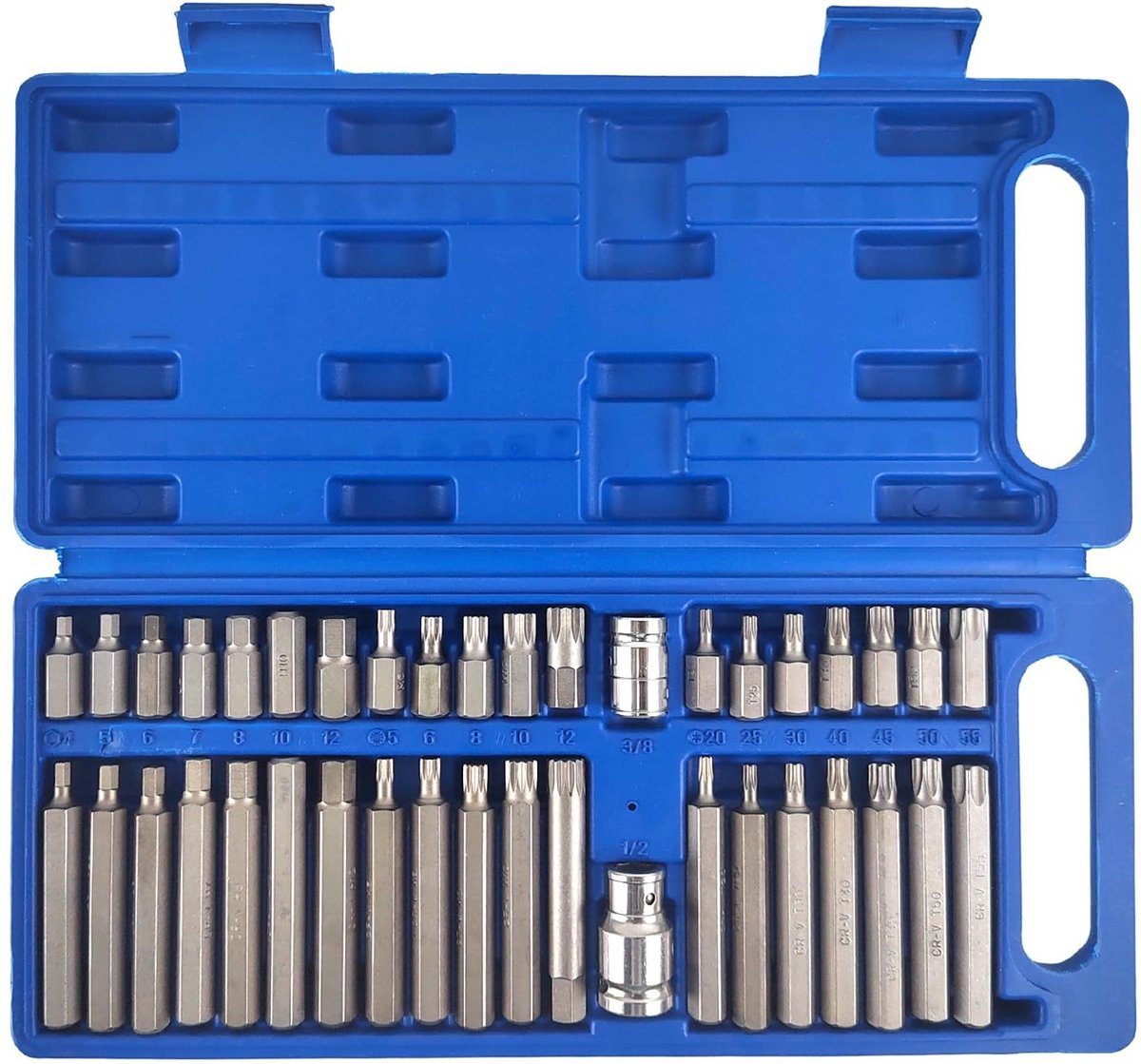 Cosensi- Steeksleutelset 40-delig - Torx sleutels - Inbussleutels - Schroevendraaiers - Gereedschapset in koffer - Roestvrij staal - 320x135x38 mm - Gereedschapsset