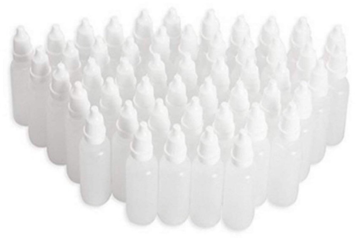 Cosensi- Druppelfles 15ml - Plastic Flesjes - 50 Stuks - Lekdicht - Handig voor Reizen - Voor Parfum/Etherische Olie