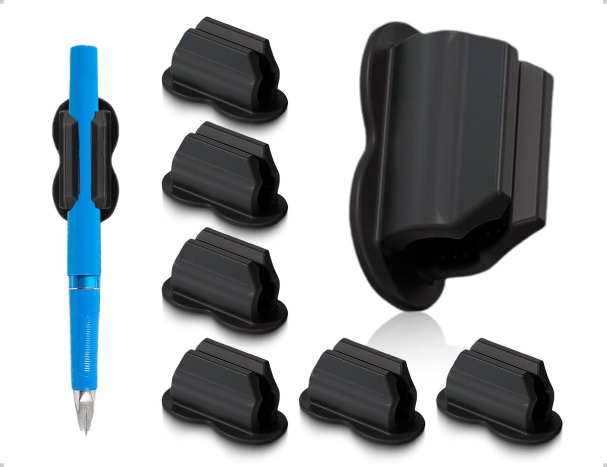 Cosensi- Penhouder Set van 6 - Antislip Silicone - Flexibele Pen Loop - Voor Kantoor/School - Geschikt voor Verschillende Pennen - Professioneel Design - Pennenhouder
