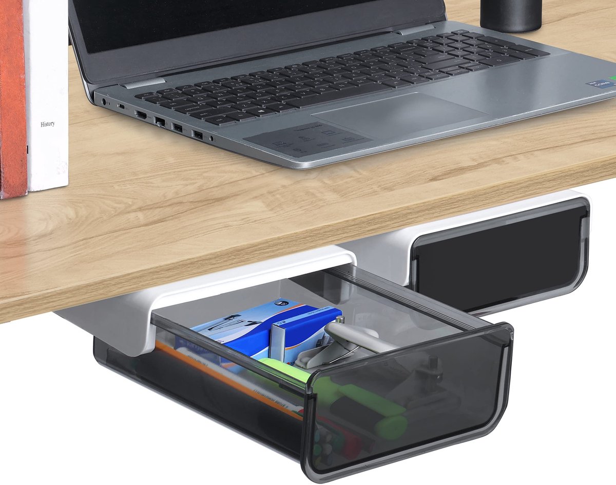 Cosensi- Opbergrek - Multifunctionele Opbergrek met Lade - Onder Tafel Organizer - Desk Accessoires - Kunst en Hobby Opslag - 20 x 16.8 x 7 cm - Opberglade