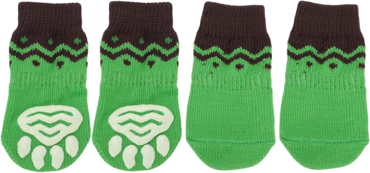 Non-slip honden- en kattensokken voor binnengebruik - Bescherming van de pootjes met siliconen gel, 4 stuks, maat S, ideaal voor huisdieren met gripproblemen