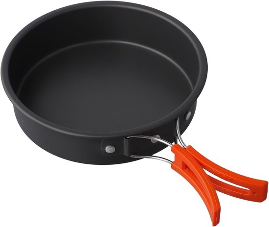 Camping Koekenpan - Outdoor Kookgerei - Buiten Koken - Opvouwbaar Lichtgewicht - 18 cm Diameter - Zilverkleurig — afbeelding 3
