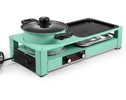 Celestul 3-In-1 Multikookmachine - Elektrische Grill - Hete Pot - Rookloze Barbecue - Tafelgrill - Grillplaat - Koken - Zwart