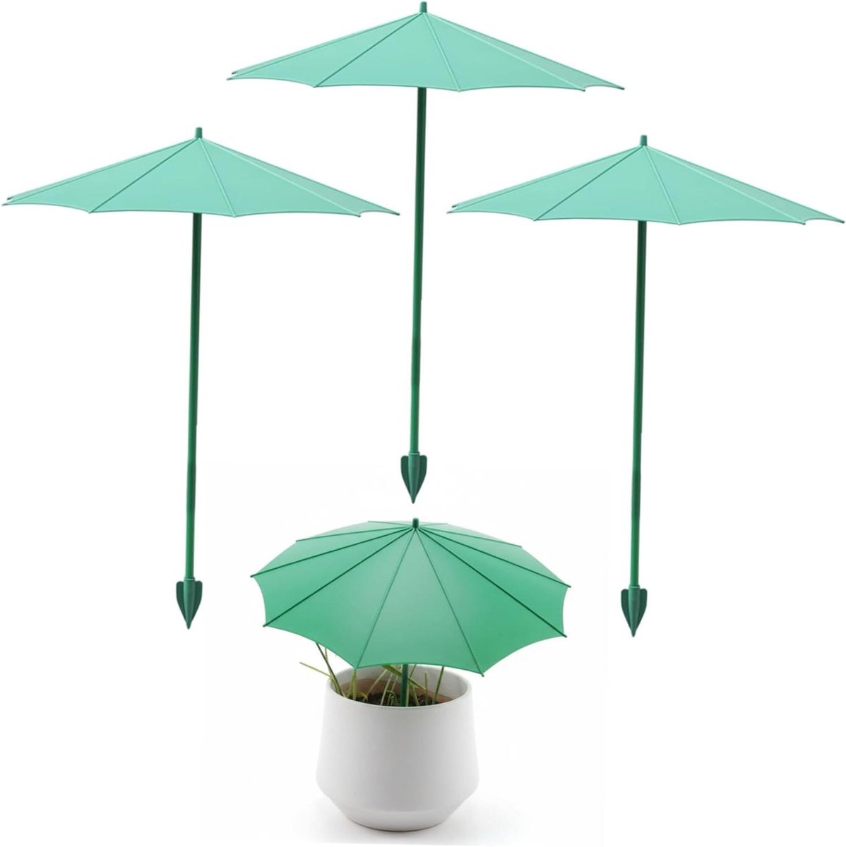 Plantenparaplu Set - Tuinparaplu Mini - Planten Beschermen - Eenvoudige Installatie - 3 Stuks 47 Cm - Groen