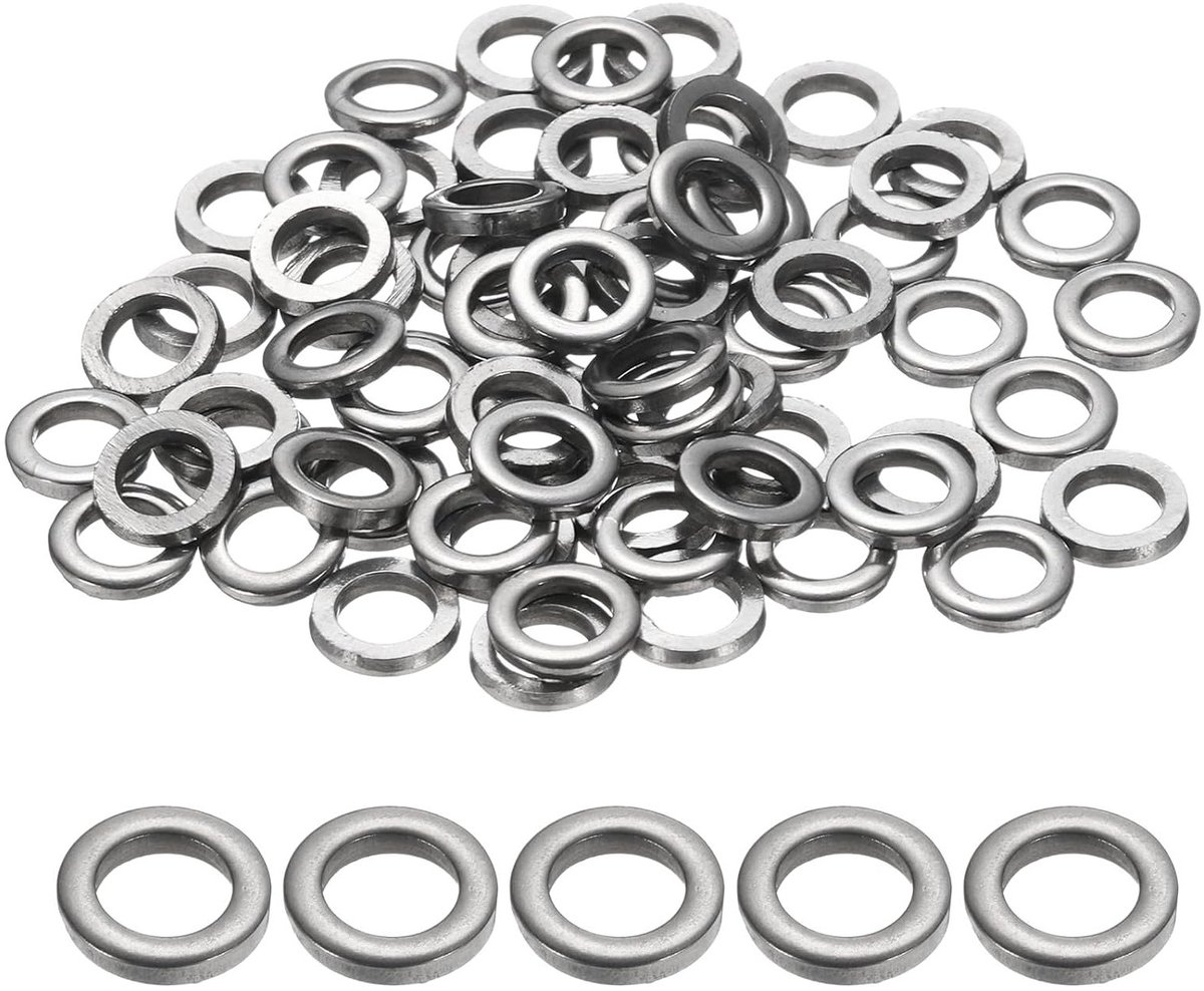 Metaalringen voor Schroeven - 120 Stuks, 6mm ID x 10mm OD x 2mm Dikte, Ideaal voor Klussen en Bevestigen