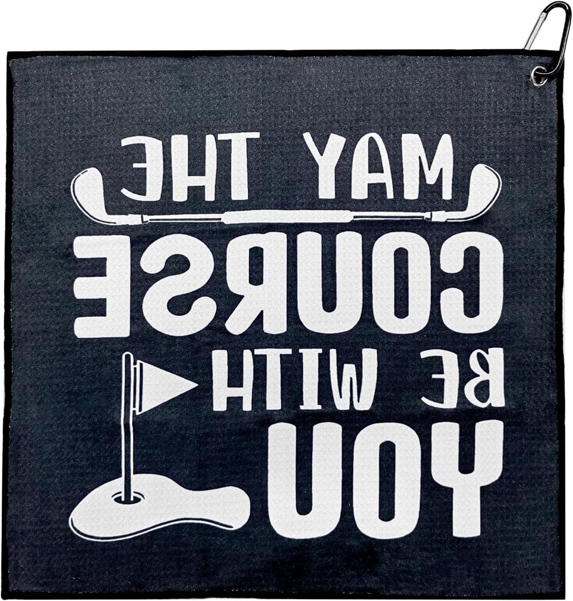 Persoonlijke Golfhanddoek met Clip - Ideale Golfaccessoires voor Mannen, Vaders en Vrienden - Perfecte Cadeaus voor Golfliefhebbers