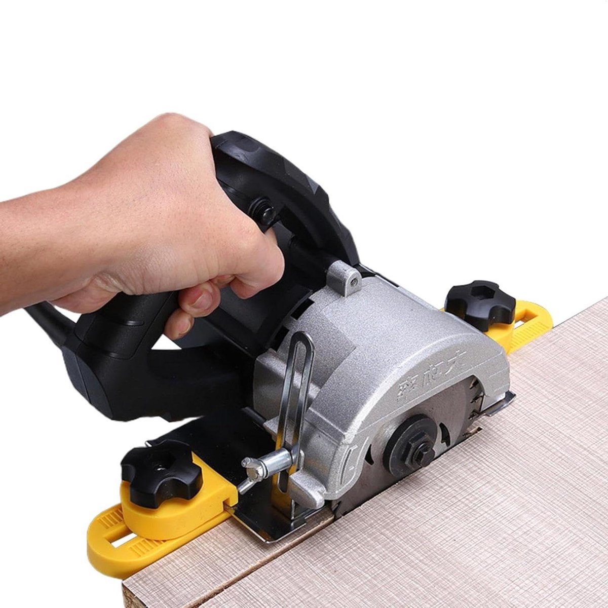 Cirkelzaag Geleider - Zaag Hulpstuk - Nauwkeurig Zagen - Verstelbare Basis - Tot 23 cm - Geel