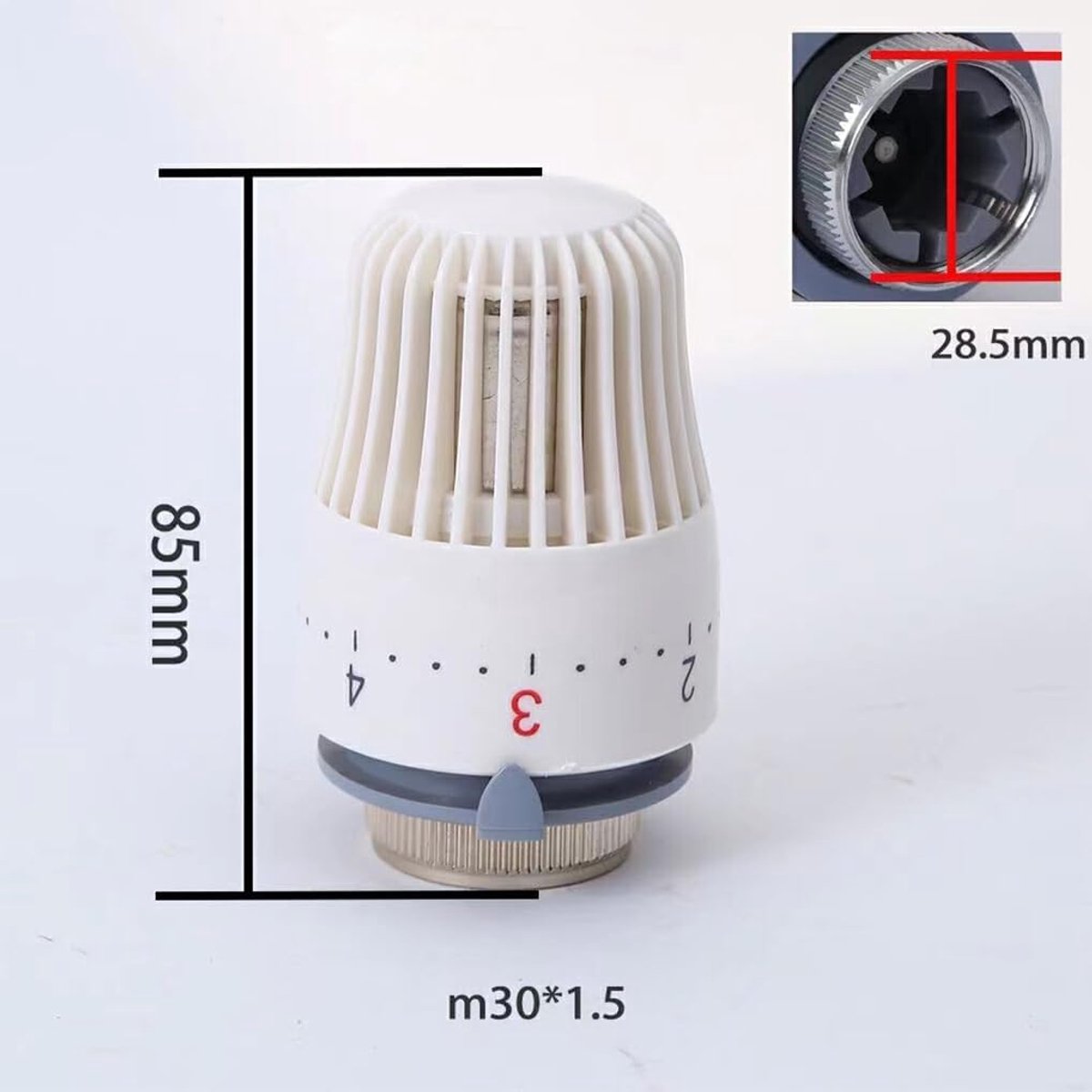 Verwarmingsregelaar Thermostaatkraan - Radiatorkraan Set - Comfortabele Verwarming - Nauwkeurige Temperatuurregeling - M30 X 15 - Wit