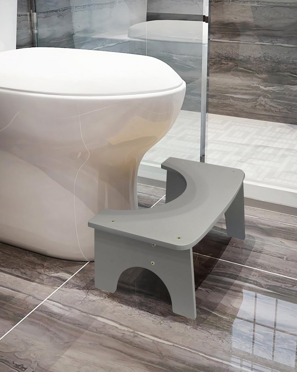 Houten Toiletkruk met Anti-slip Pads - Ergonomische Voetensteun voor Toilet