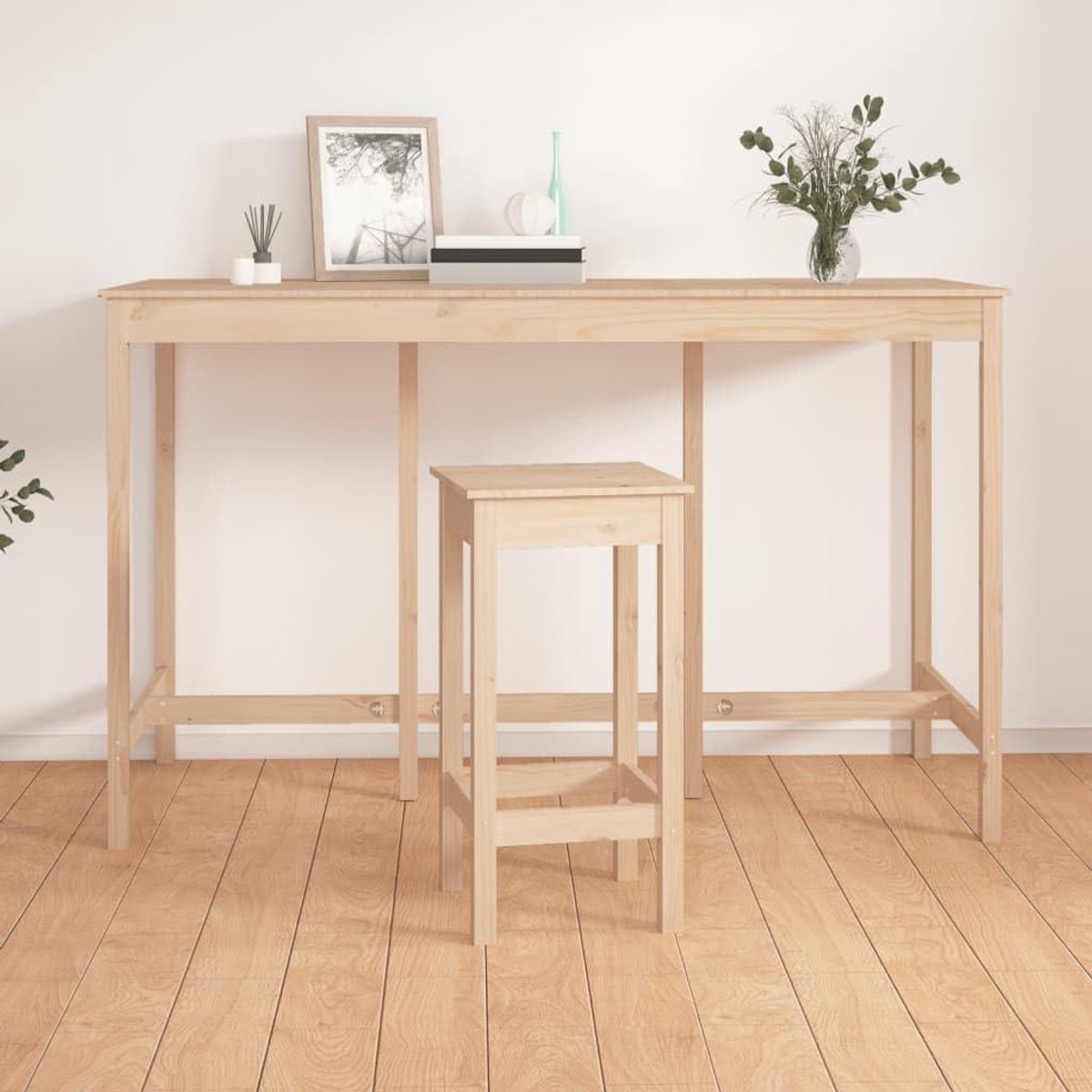 Massief houten bartafel - Hoge tafel - Gezellige momenten - Rustieke uitstraling - 180x80x110 cm - Naturel