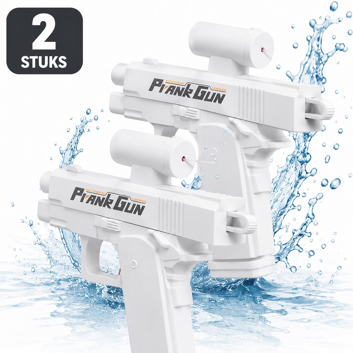 2 STUKS - Prank Waterpistool – Dubbelzijdige Grap Water Gun met Omgekeerde Spray & Geheime Trekker – Zomer Speelgoed voor Kinderen en Volwassenen – Zwembad & Strand - Kleur wit - Prankgun - Feestjes & Buitenspelen