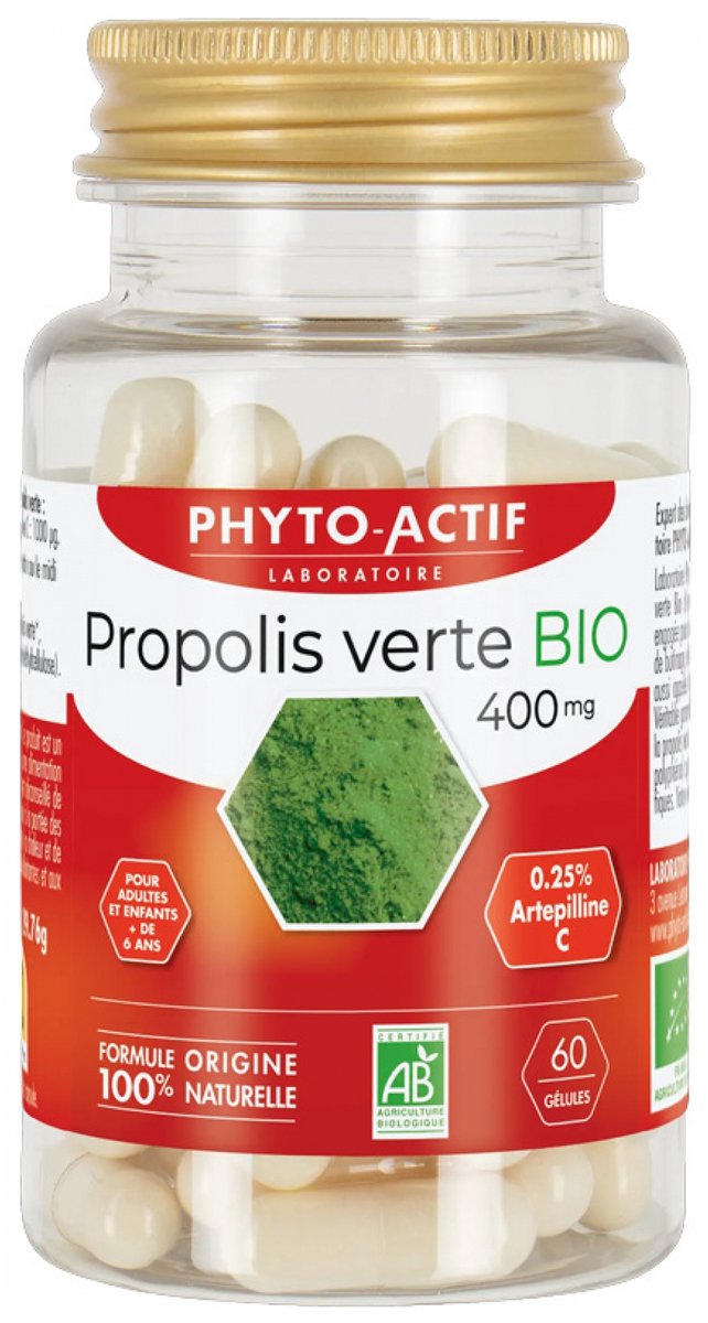 Phyto-Actif Groene Propolis 400 mg Biologisch 60 Capsules