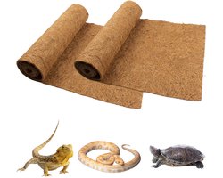 2x Kokosvezel Reptielenmat Terrarium Ondergrond - Natuurlijk & Herbruikbaar voor Baardagaam, Kwallen, Slangen
