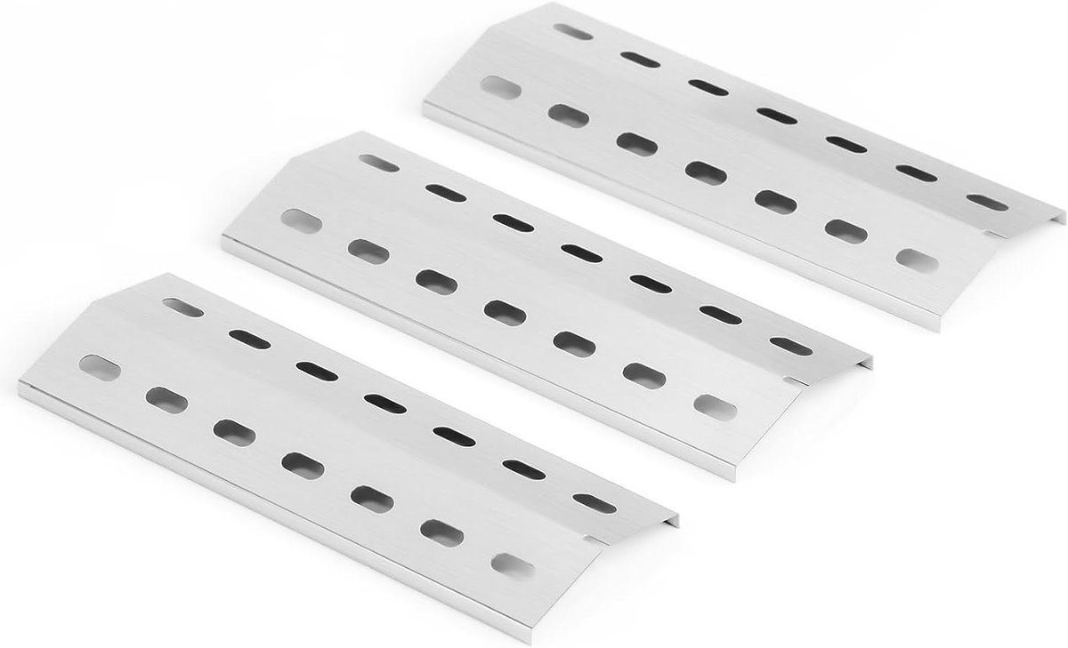 Grill Plaat - Warmteverdeler RVS - Barbecue Onderhoud - Roestvrij Staal - 33.5 x 12 cm - Zilver