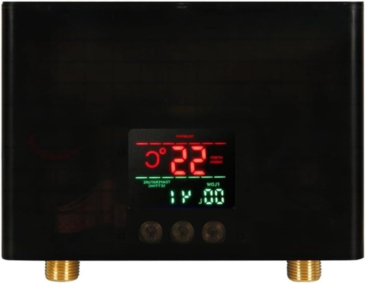 Elektrische Boiler - Doorstroomverwarmer Badkamer - Direct Warm Water - LCD Temperatuurdisplay - 3000W - Nero