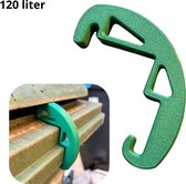 Container clip 120 Liter - Groen - Stevig materiaal - afvalcontainerclip voor natuurlijke ventilatie