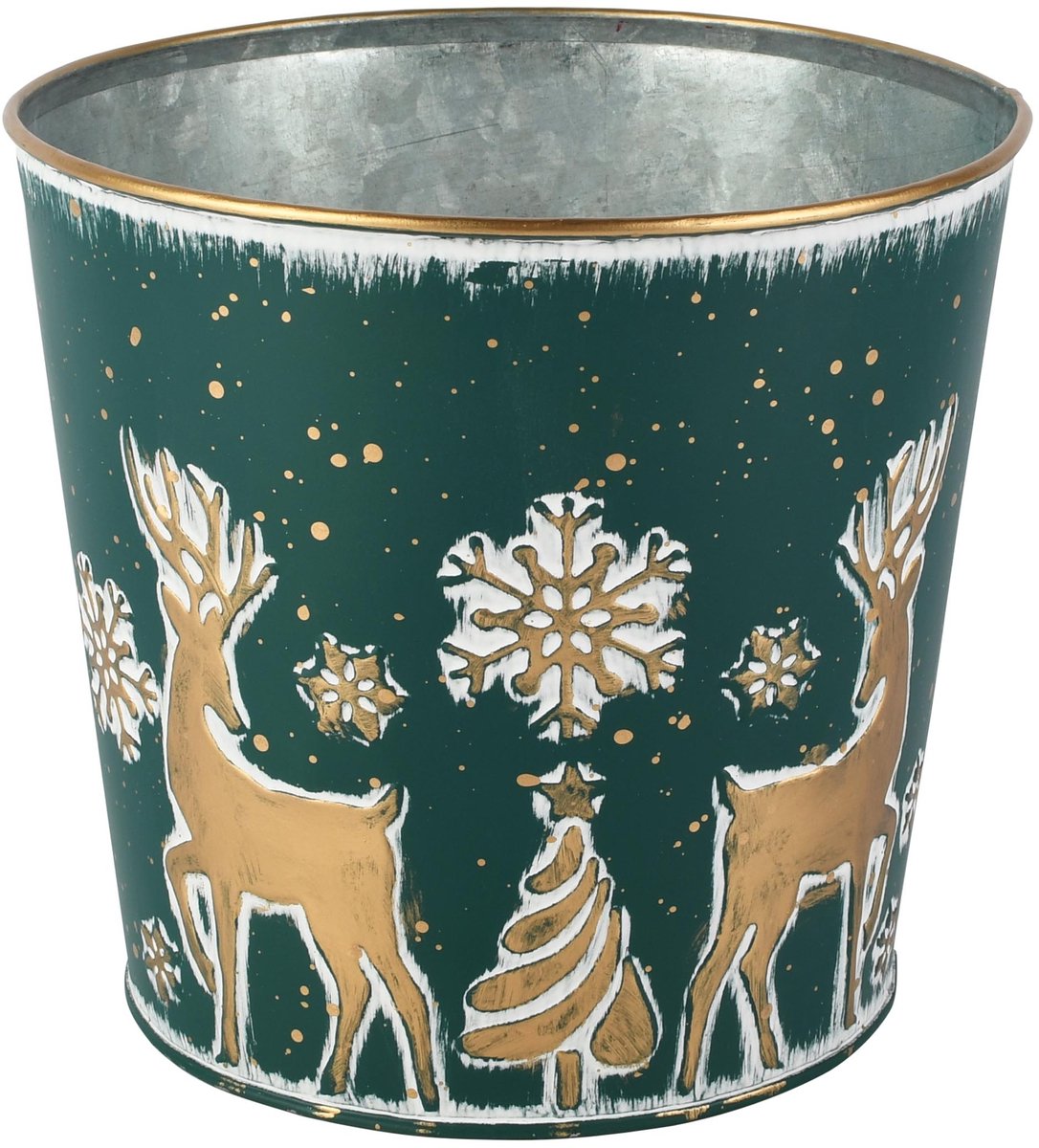 Dekoratief | Bloempot 'Moonlight Deer', metaal, 15x15x14cm | A265604