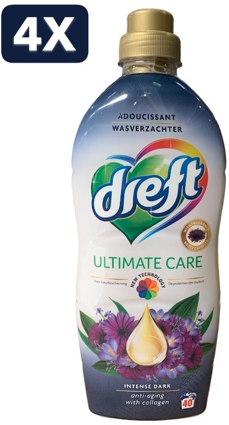 4 x Dreft 1l ultimate care intense dark 40sc wasverzachter