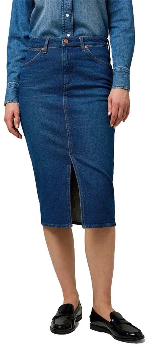 Wrangler 112371161 Pencil Slim Fit Spijkerrok L Vrouw Homestead Heater