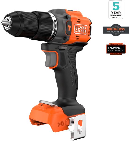 BLACK+DECKER 18V Brushless Schroefklopboormachine (zonder accu en lader) - BLD783N-XJ