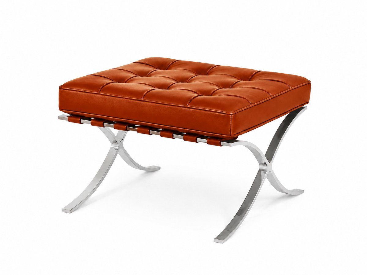Malmo - Barcelona Chair Voetenbank - Hocker - Cognac Bruin
