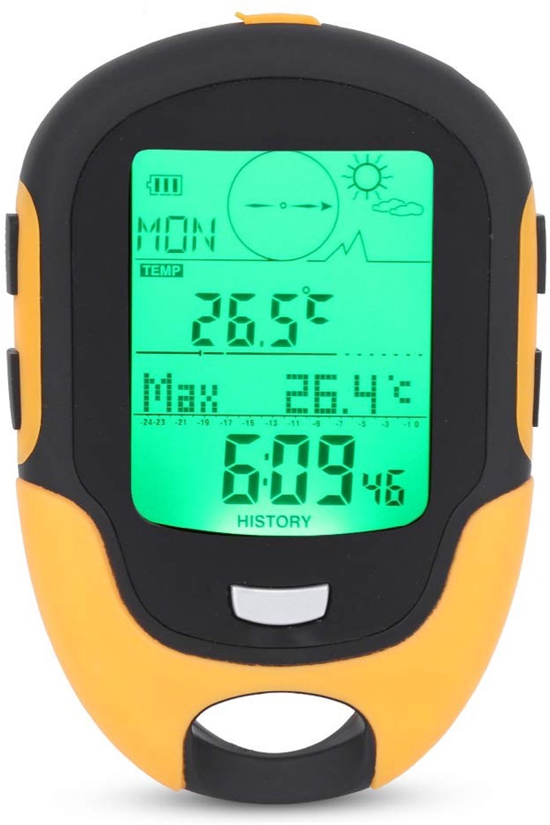 OmGoods - Dailygoody - Hoogtemeter - Outdoor Accessoires - Multifunctioneel - Thermometer en Barometer - Natuurliefhebbers - Compact en Handig