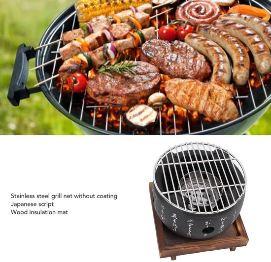 Store_7 - Japanse Stijl Grill - Mini Draagbare Grill - Lichtgewicht en Praktisch - Houtskool Kachel - Voor Binnen en Buiten - Tafelblad Grill van store-7 — afbeelding 3