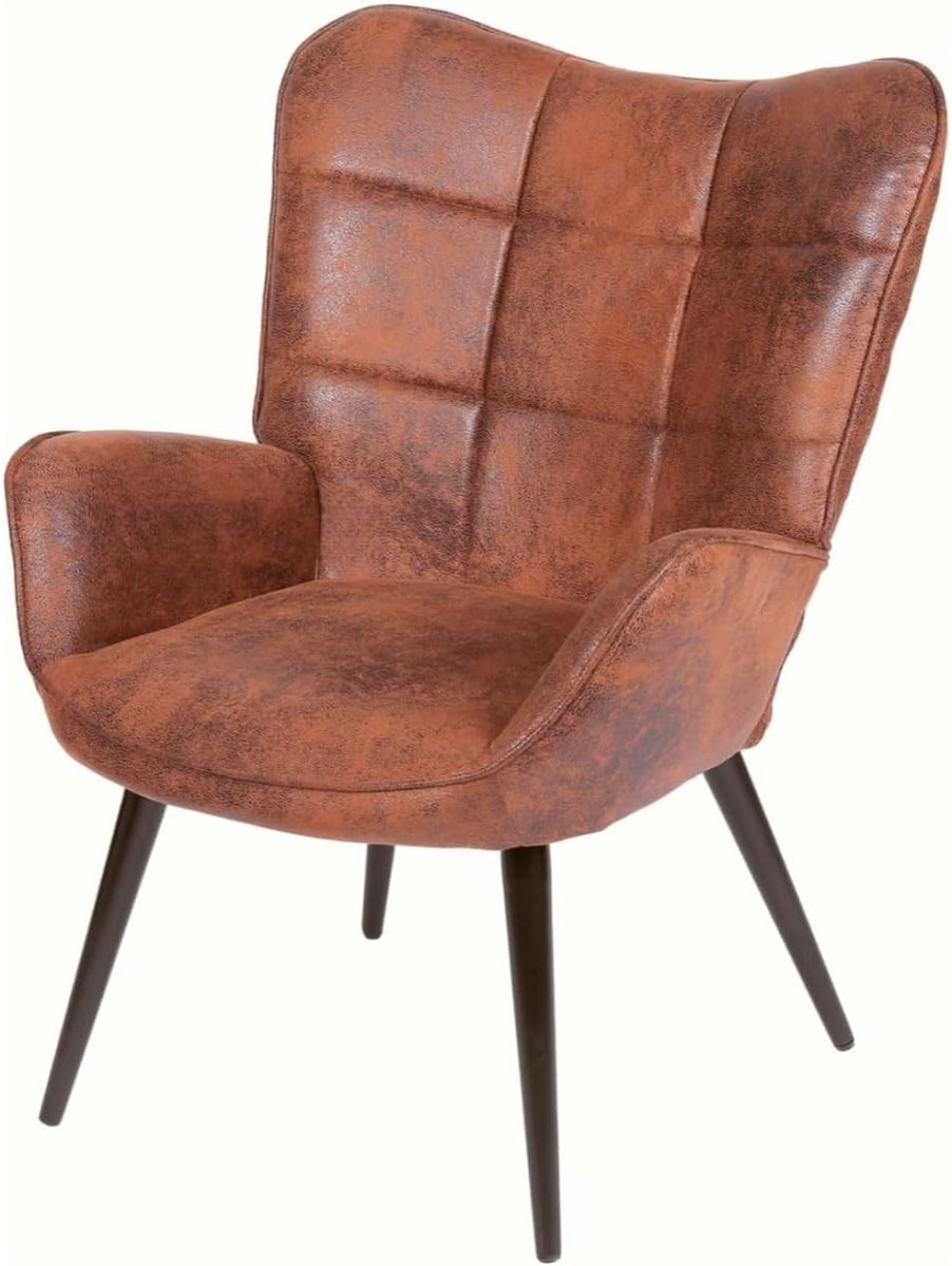 HOERFURIY Moderne Eetkamerstoel - Scandinavisch Design - Luxe Gestoffeerd - Massief Eikenhouten Poten - Ergonomische Rugleuning - Max. 150 kg - bruin