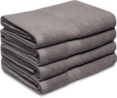 DoubleDry Popcorn Weave Serviettes de bain 70x140 cm - Lot de 4 - 100% Coton 450 g/m2 - OEKO-TEX Made in Green - Gris