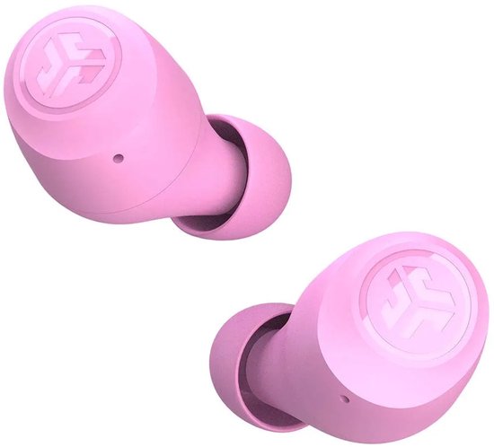 JLab Go Pop Draadloze Oordopjes - Bluetooth Oortjes Draadloos - 35 uur Batterijduur - Be Aware Audio - Met Microfoon - Geschikt voor Android en Apple - Roze