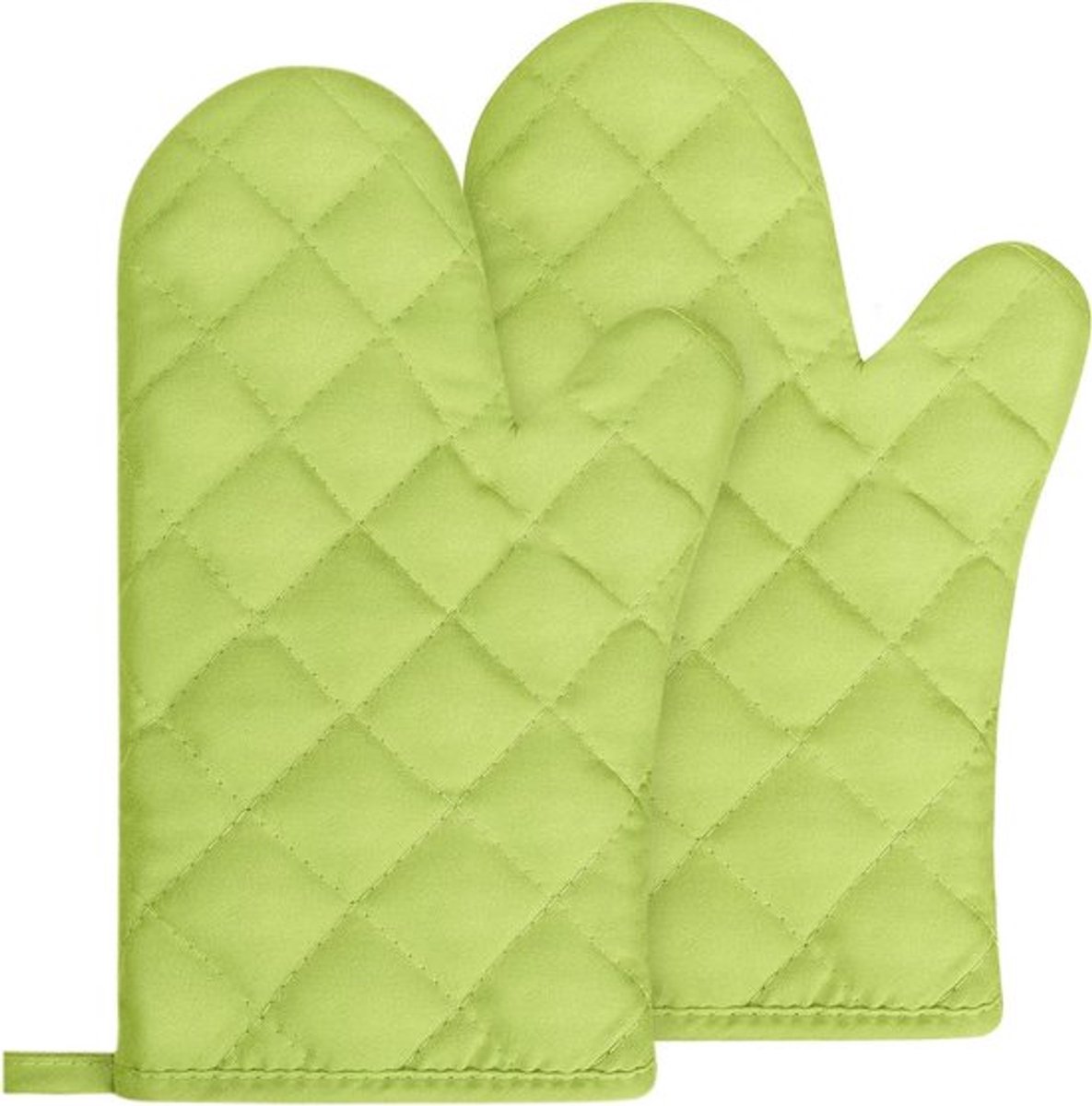 Hittebestendige en antislip ovenwanten in grasgroen met gerecyclede vulling, ideaal voor barbecue en keuken, 1 paar voor veilige en comfortabele grip