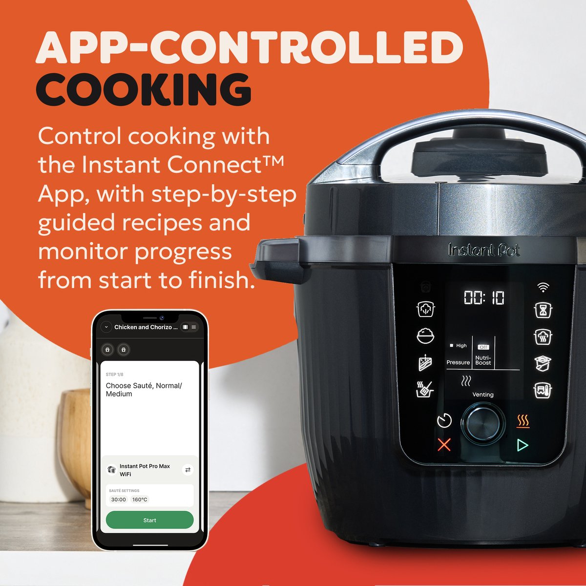 Instant Pot Pro WiFi 5,7L Multicooker - 10-in-1 Snelkookpan thumbnail 4