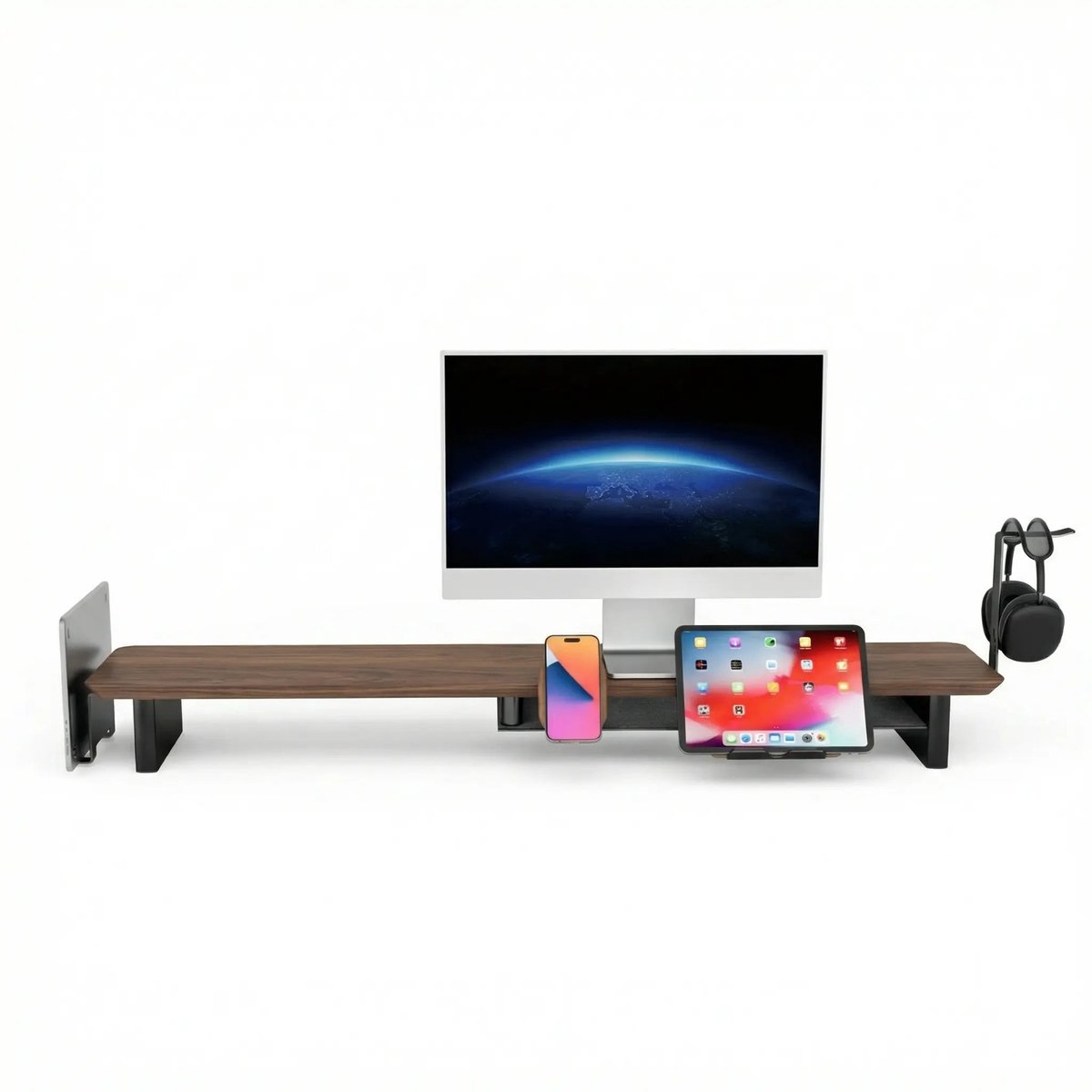 Bundel: Alberenz Walnoten Monitorverhoger + MagSafe Oplader + Laptophouder + Tabletstandaard