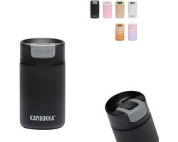 Kambukka Olympus Thermosbeker 300 ml - Koffiebeker To Go - makkelijk reinigen - lekvrije Koffiebeker - RVS - Zwart
