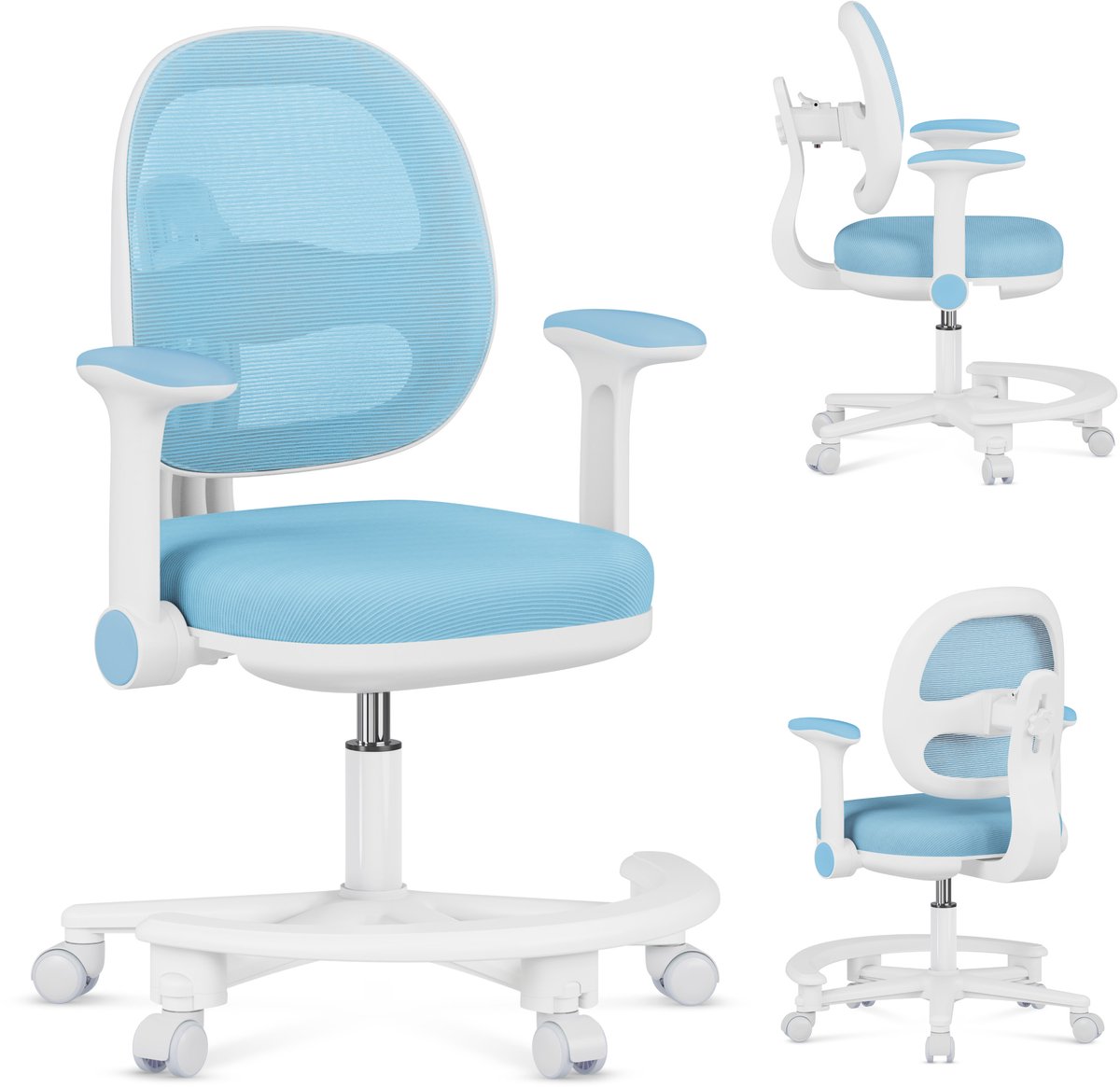 Mark Adler Junior 3.6 - Ergonomische Bureaustoel Kind - Verstelbaar met Voetensteun - Blauw