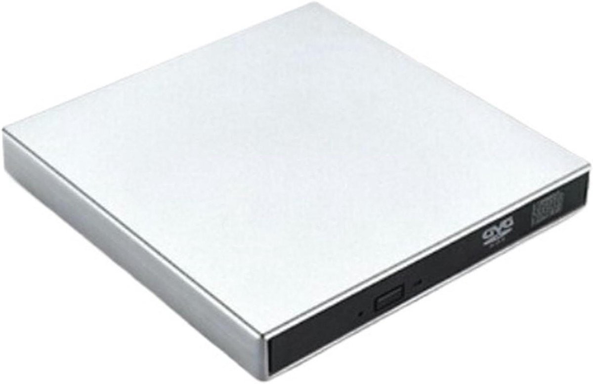 Externe DVD Speler - CD Brander - Oude Media Lezen - Geïntegreerde Kabelopslag - 138x134x16mm - Zilver