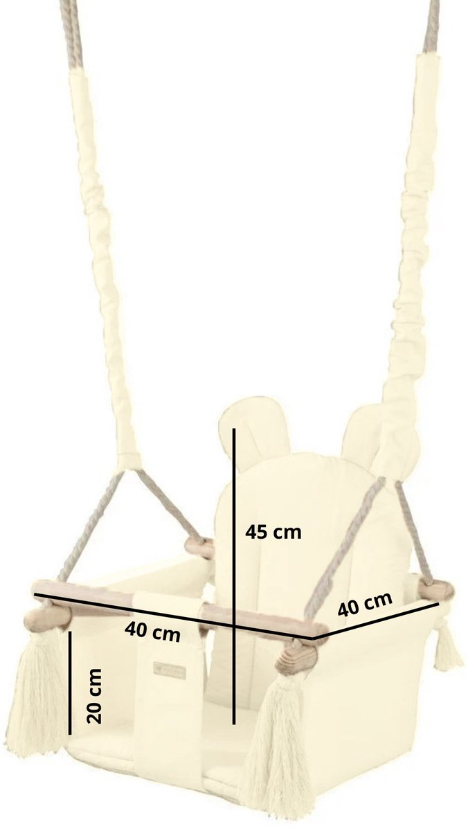 Baby schommel - hout - crème - tot 20 kg van Rocking Baby — afbeelding 3