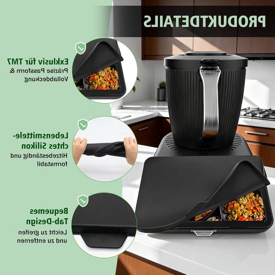 Waterdichte en Stofdichte Siliconen Screen Protector voor Thermomix TM7, Krasbestendige Bescherming voor Display en Toebehoren voor Bimby Keukenmachine — afbeelding 2