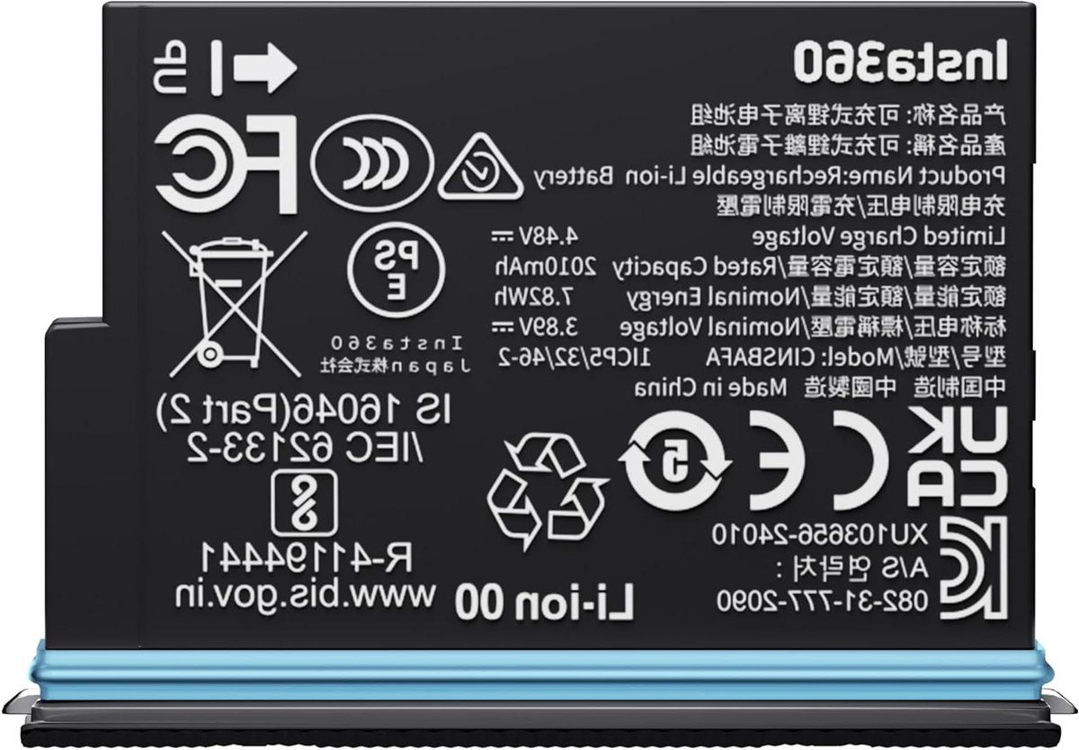 Camera Batterij - Reserve Accu - Opnames Maken - Hoge Capaciteit - 2010mAh - Grafiet Zwart