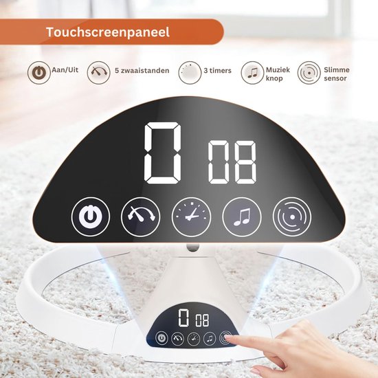 HEZIVO® Wipstoel Elektrisch - Babyschommel - Schommelstoel Baby - 5 Snelheden en Timer - Grijs van hezivo — afbeelding 4