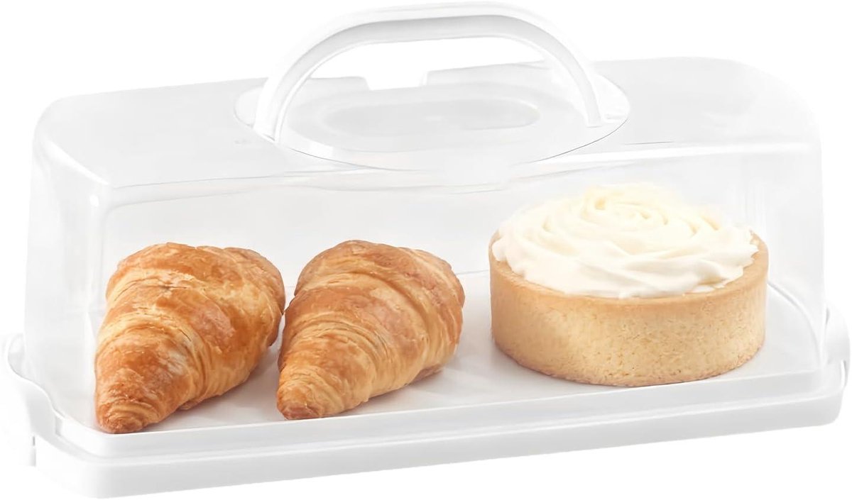 Brood Trommel - Opslag Vitrine - Brood Bewaren - Luchtdicht Ontwerp - 39x17x15 cm - Wit