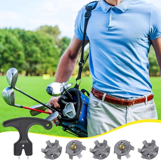 51-delige vervangingsset voor golfschoennoppen met 50 golfschoennoppen, 1 zwarte antislip noppensleutel, metalen schroeven met schroefdraad en M5 diameter vervangingsonderdelen voor cricket. — afbeelding 4
