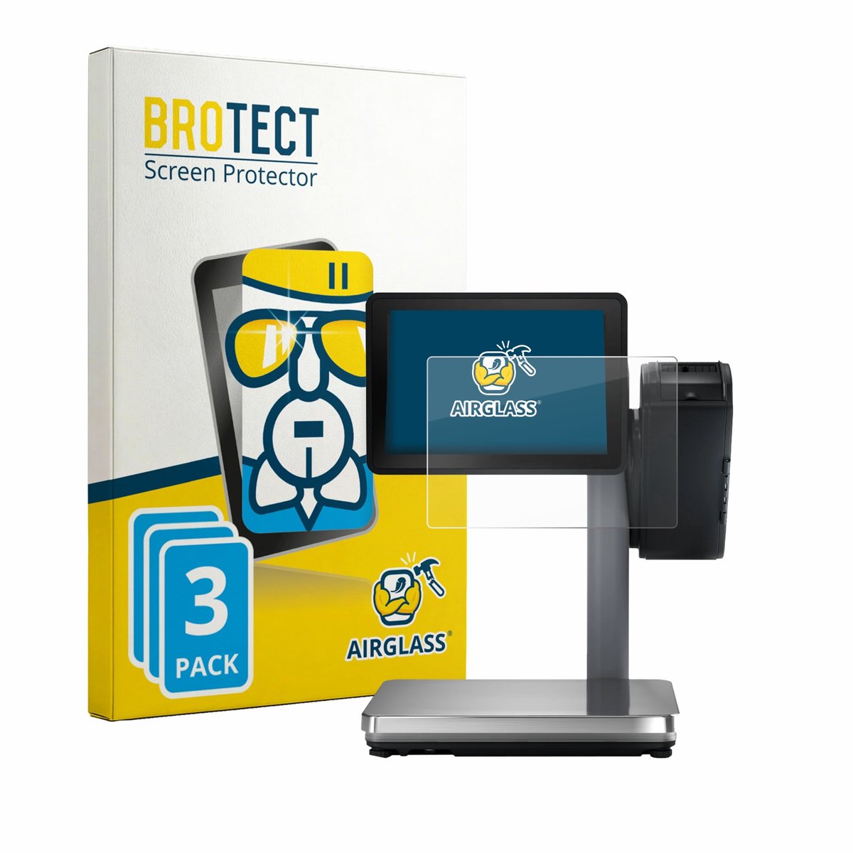 Screenprotector 3 Stuks voor Bizerba Q1 expert 800 12.1" Beschermglas transparant