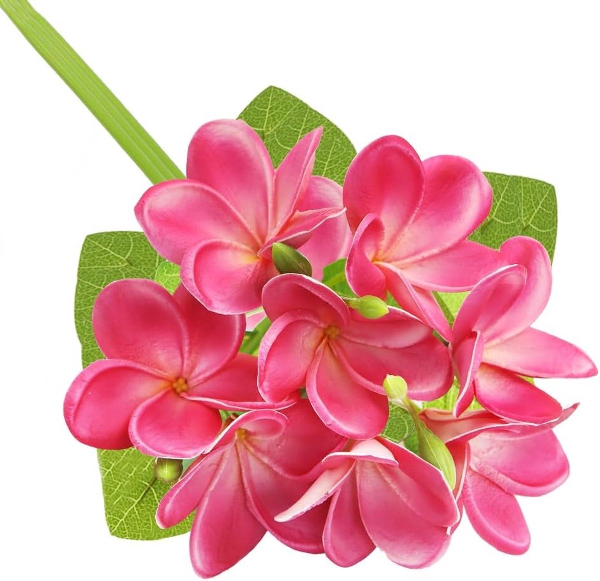 Lifelike Plumeria Bloemenboeket van Latex, Perfect voor DIY, Bruiloften en Zomerfeesten met Stelen en Bladeren