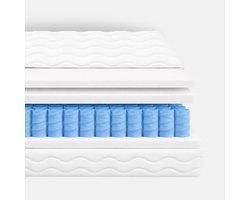 Maan matras ® | Pocketvering - 140x200 - 25cm dik - 7 zones - Hybrid - Koudschuim - Afritsbare hoes - Premium hotelkwaliteit