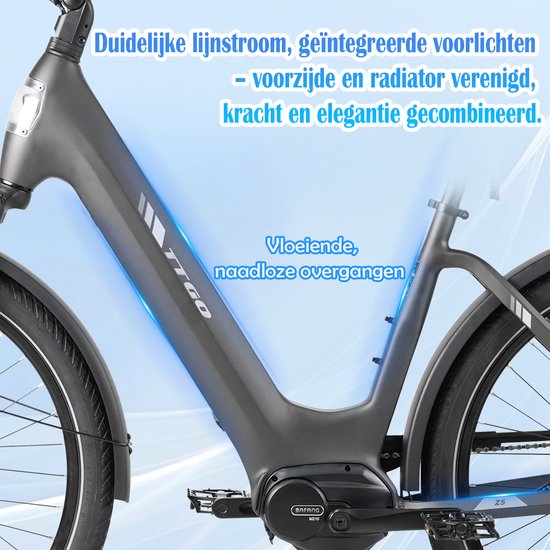 TTGO Z5 Elektrische Fiets - 250W Motor - 36V18Ah Accu - 27.5 Inch Banden - Max Snelheid 25km/u - Max Bereik 110-130km - Shimano 9 Versnellingen - Bruin van TTGO — afbeelding 4