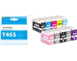 INKFIND T46S inktcartridge 10 Pack (PK+C+VM+Y+LC+VLM+GY+MK+LGY+DV) compatibel met Epson T46S1/T46S2/T46S3/T46S4/T46S5/T46S6/T46S7/T46S8/T46S9/T46SD) voor Epson Surecolor SC-P700 -10-pack 2 zwart + 8 kleuren